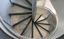 a photo of our spiral staircase