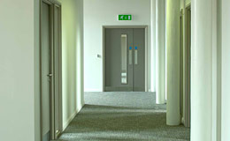 a photo of the 1st floor hallway at The Atkins