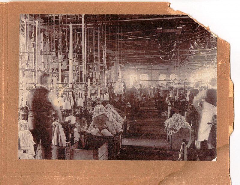 A photo of 'Atkins Factory interior, unknown date' by Hinckley & District Museum