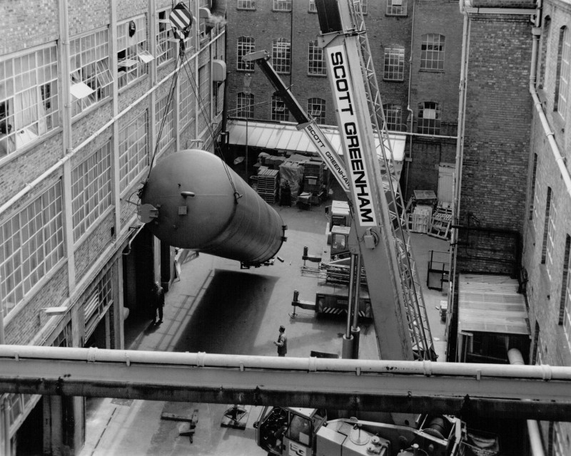 A photo of 'New manufacture process infrastructure being installed at Atkins factory ' by Hinckley & District Museum