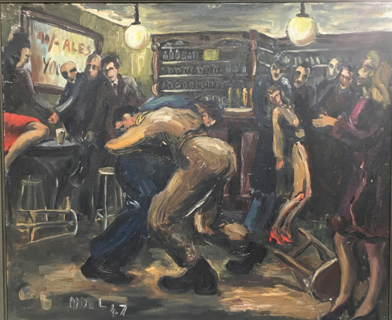 A photo of 'Bar Fight, Bath ' by . Loaned by Goldmark Gallery