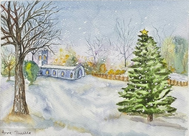 A photo of 'Snow is falling Christmas Eve' by Anne Turville Facebook @Anneturville Art