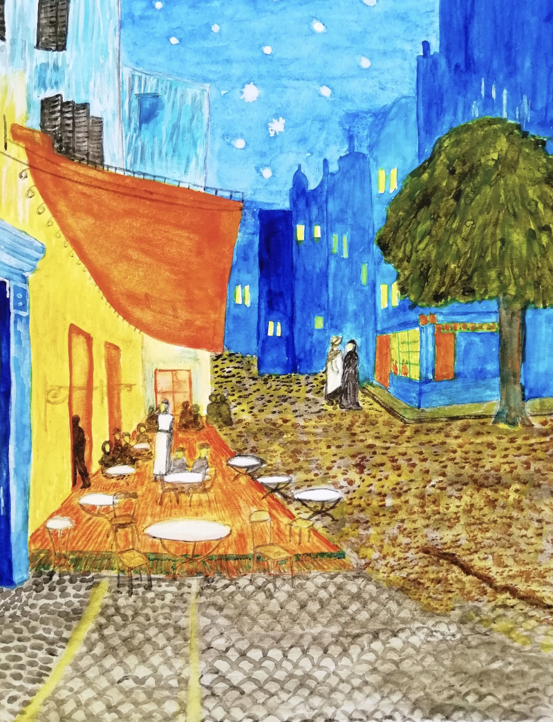 A photo of 'Van Gogh Study' by a member of the Pathways Centre Art Group led by tutor Beatrice Bishop.