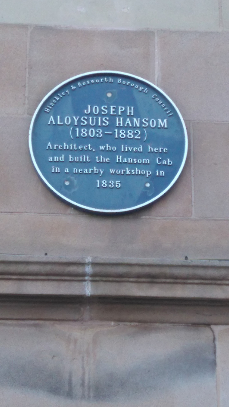 A photo of 'Hansom Blue Plaque' by Hinckley and Bosworth Borough Council