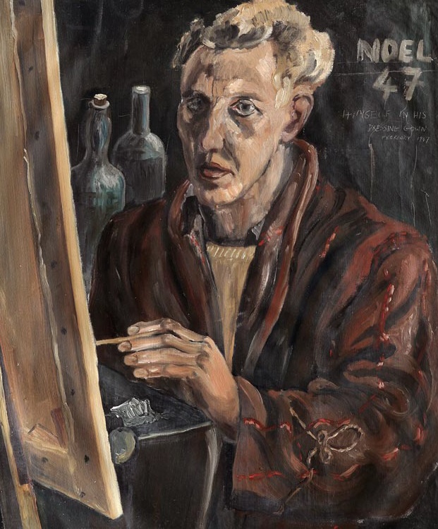 A photo of 'Self portrait of Noel painted in 1947' by . Loaned by Goldmark Gallery 