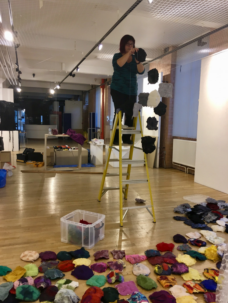 A photo of 'The set up of Mask installation' by Penny Andrews