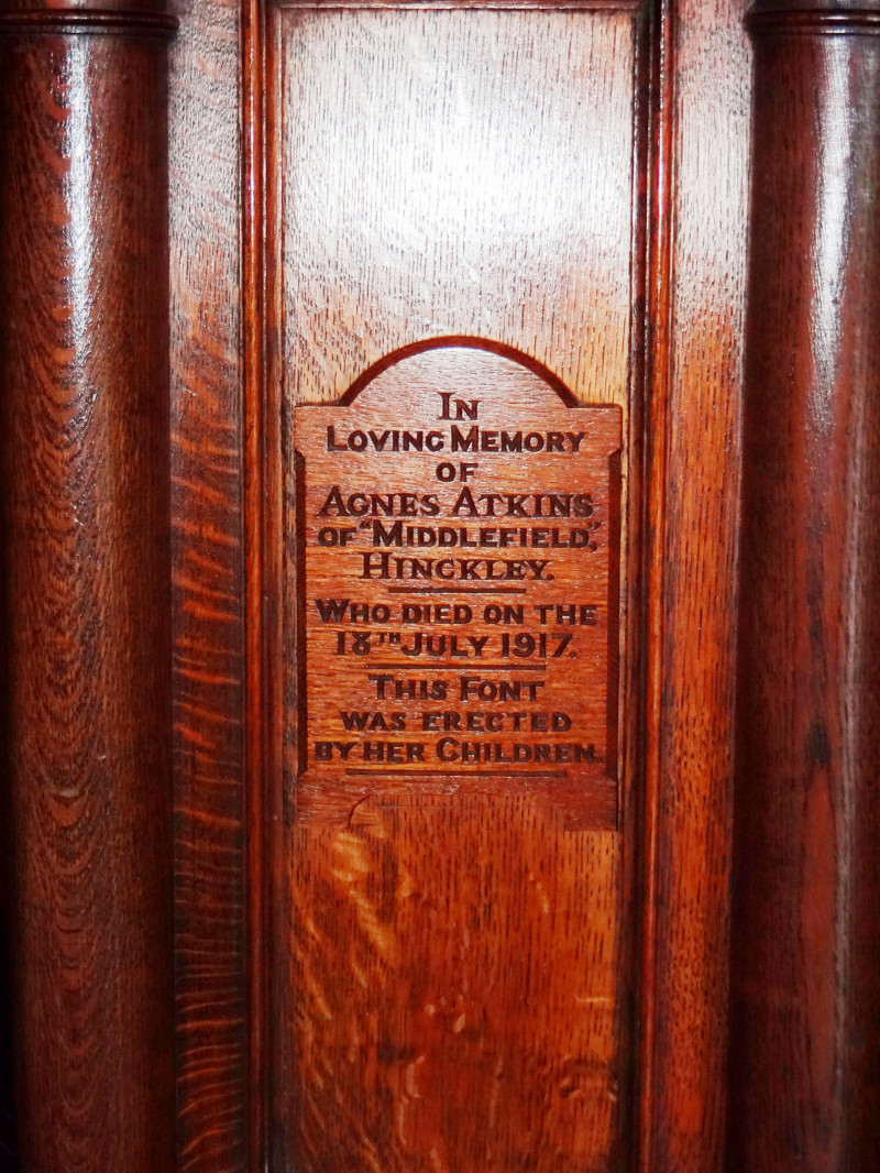 A photo of 'Close up of the dedication on the font' by Mike Everton