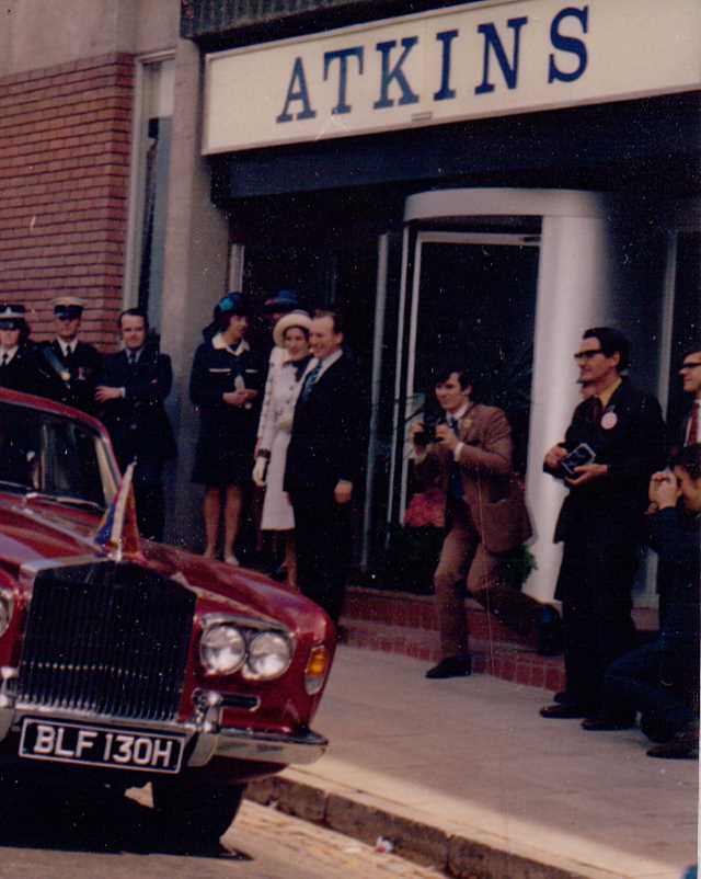 A photo of 'Atkins Factory entrance in 1972 ' by Hinckley & District Museum