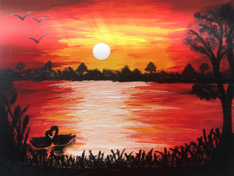 A photo of 'Sunset on a Lake' by Harry Kitto
