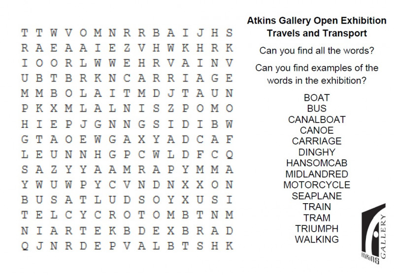 A photo of 'Transport Word search' by Atkins Gallery