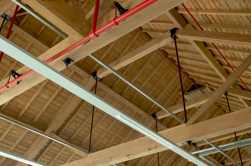 A photo of 'Atkins Building roof and internal rafters' by Hinckley and Bosworth Borough Council